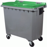 POUBELLE CONTENEUR 4 ROUES KOROK - 770L - GRIS-VERT - ROSSIGNOL PRO