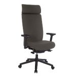 SIÈGE DE BUREAU INFINITY TISSU REMBOURRÉ  AVEC TÊTIÈRE HAUTEUR AJUSTABLE A ROULETTES - GRIS