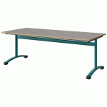 TABLE MALIBU 180X80 T4 DL STRA ALAISÉ BÉTON F186/BLEU 5018