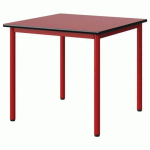 TABLE MALIBU 80X80CM T5 4P STRA ROUGE U321/NOIR ROUGE 3020