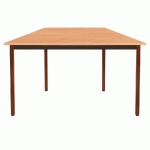TABLE MODULAIRE DOMINO TRAPEZE - L. 120 X P. 60 CM - PLATEAU HETRE - PIEDS BRUNS