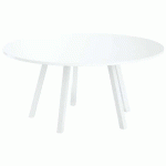 TABLE RÉUNION EVAN Ø 160 CM PIED BLANC PLATEAU BLANC - MBA