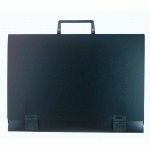 VALISETTE ARTS GRAPHIQUES À POIGNÉE DOS 30 MM POLYPROPYLÈNE RIGIDE 12/10E - POUR FORMAT RAISIN - NOIR - LOT DE 2