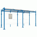 ABRI BUS PROVINCE 5 M SANS BARDAGES LATÉRAUX INOX BLEU 5010 - PROCITY