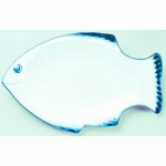 ASSIETTE À POISSON 36 CM - BLANC/BLEU - 3 PIÈCES