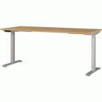 BUREAU RÉGLABLE ÉLECTRIQUE GW-JET - 180CM - CHÊNE/ARGENT - GERMANIA
