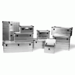MALLE ALUMINIUM AVEC COINS - SUPERPOSABLE DIMENSIONS INT : 400X300X245 MM