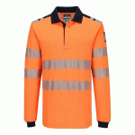 PORTWEST FR734 POLO ML PW3 HVO MODAFLAME FR ORANGE/MARINE - TAILLE S