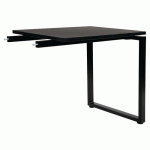 RETOUR P/TABLE OFFICE PRO PIED CARRÉ 80X60 ZONZA NOIR/NOIR