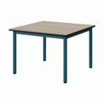 TABLE MALIBU 80X80 T2 4P STRA ANTIB ACACIA/NOIR BLEU 5025