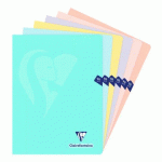 LOT DE 5 - CAHIER PIQUÉ CLAIREFONTAINE MIMESYS PASTEL 24 X 32 CM PETITS CARREAUX 96 PAGES