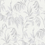 PAPIER PEINT INTISSÉ CHAMBRE ADULTE & COULOIR | PAPIER PEINT JUNGLE GRIS ET BLANC | TAPISSERIE FEUILLE BLANCHE ET GRIS POUR CUISINE - 10,05 X 0,53 M