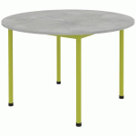 TABLE COMITE Ø 120 CM T5 - 4P PLAT STRAT ABS - CHROMIX ARG/VERT GRANNY - RODET