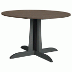 TABLE MIKADO Ø120 CM STRATIFIÉ ABS - BROCANTE/ANTHRACITE - SUNSET CREATION