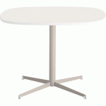 TABLE TAMARIS 100 X 100 PL.BLANC/BLANC PIET.SABLE/TRANSP.