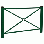 BARRIÈRE PAGODE 1.58 M - 2 POMMEAUX NOIRS - ZINC VERT 6005 - PROCITY