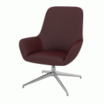 FAUTEUIL CITY DOSSIER MOYEN PIED ALU ENDUIT PVC GRENAT - QUADRIFOGLIO