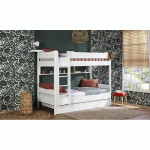PACK LIT SUPERPOSÉ STRADIV + 2 MATELAS  BLANC 70X190 CM/OPT:MATELAS ELBE HD