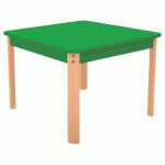 TABLE ERGO CARRÉE T1 - VERT/HÊTRE - MANUTAN COLLECTIVITÉS