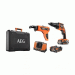 VISSEUSE PLAQUISTE BRUSHLESS 18V - 2X2.0AH AVEC CHARGEUR DE BANDE AEG POWERTOOLS
