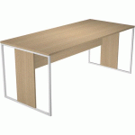 BUREAU PIEDS CADRES MÉTAL RAZOR - 180CM - CHÊNE/BLANC - ARTARREDI