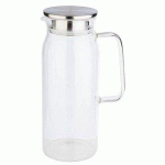 CARAFE EN VERRE AVEC COUVERCLE, 1,5 LITRES, VERRE/INOX