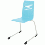 CHAISE COQUE YOGA PIÈTEMENT LUGE ACIER - BLEU LAGON/BLANC