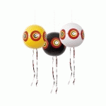 LOT DE 3 BALLONS EFFAROUCHEURS DIAM 40CM JAUNE/BLANC/NOIR - RIBIMEX