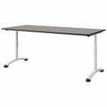 TABLE MALIBU 180X80 T3/T6 DL ST ANTIB GRIS U727/NO BLC 9016