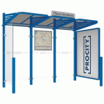 ABRI BUS CONVIVIALE 3 M VITRINE DR BARDAGE GAUC BLEU 5010 - PROCITY