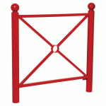 BARRIÈRE PROVINCE SIMPLE CROIX 1.07 M BOULE ZINC ROUGE 3020 - PROCITY
