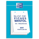 BLOC DE 30 FEUILLES BRISTOL OXFORD - PERFOREES - 14,8 X 21 CM - POINTILLE (DOT) - BLANC