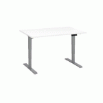 BUREAU RÉGLABLE EN HAUTEUR ÉLECTRIQUE BLANC ECLA ERGO PREMIUM 120 X 80 CM PIEDS ALU