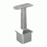 SUPPORT MAIN COURANTE CARRÉE 40 X 40 MM - INOX 304 - FIXE POUR PROFIL ROND - DROIT - BROSSÉ DESIGN PRODUCTION