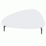 TABLE BASSE LAZY H.40 X L.93 X P.50 CM PLATEAU BLANC PIÈTEMENT NOIR