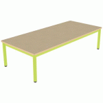 TABLE CARÉLIE 180X80 T1 STRAT POLY. HÊTRE MIEL BEIGE/VERT AC - MOBIDECOR