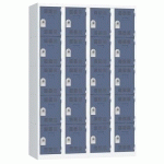 VESTIAIRE 4 COLONNES 300MM 5 CASES MORAILLON BLEU - VINCO