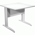 BUREAU DROIT PIEDS L EN MÉTAL FAST - 80 CM - BLANC - ALU