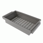 KIT PANIER MÉTALLIQUE ET RACK AJUSTABLE QUARTZ POUR ARMOIRES - TITANE - MODULE 900 MM EMUCA