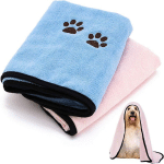 SERVIETTE À SÉCHAGE RAPIDE POUR CHIEN, 2 PIÈCES SERVIETTES POUR ANIMAUX DE COMPAGNIE, SERVIETTES ABSORBANTES POUR CHIENS, SERVIETTE DE BAIN POUR