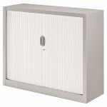 ARMOIRE MÉTAL CONFORT - A RIDEAUX - H. 100 X L. 100  CM - CORPS ALUMINIUM - RIDEAUX BLANC