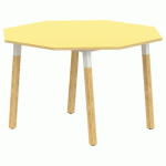 TABLE 4 PIEDS MÉTAL/BOIS OCTO Ø120 T1 STRAT ABS JAUNE/ALU