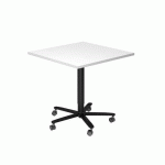 TABLE DE RÉUNION CARRÉE 80X80CM RÉGLABLE EN HT BLANC/NOIR - HAMMERBACHER