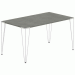 TABLE RÉUNION LORI 140 X 80 CM PLATEAU BÉTON PIED ALU - MBA