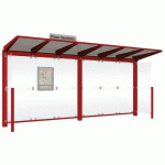 ABRI BUS VENISE 5 M - BARDAGES LATÉRAUX ET LEDS - ROUGE 3004 - PROCITY