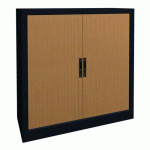 ARMOIRE MÉTAL À RIDEAUX PVC LAME RECOUVERTE 100 X 102CM COLORIS HÊTRE/ANTHRACITE - MANUTAN COLLECTIVITÉS