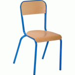 CHAISE SCOLAIRE ATLAS 4 PIEDS DOSSIER ENCASTRÉ - T4 - COLORIS JAUNE - MANUTAN COLLECTIVITÉS