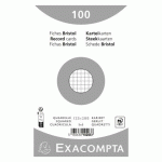 FICHE BRISTOL 125 X 200 MM QUADRILLÉE 5 X 5 BLANCHE NON PERFORÉE EXACOMPTA - BOÎTE DE 100