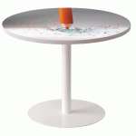 GUÉRIDON BAS EASY OFFICE PIED MÉTAL Ø 80 CM PLATEAU COLORIS DÉCOR CRAYON PAPIER - MANUTAN COLLECTIVITÉS