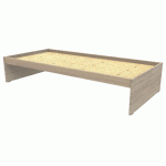 LIT SIMPLE IDENTITÉ SOMMIER AGGLO 90X200 CM ARGENT/CHÊNE - MANUTAN COLLECTIVITÉS